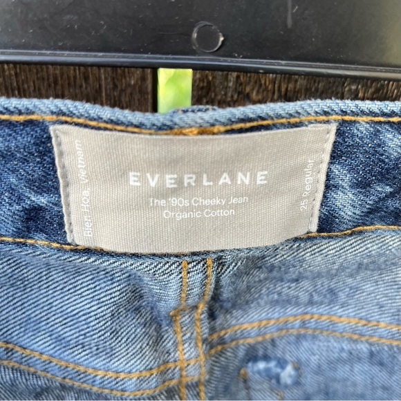 Everlane Wm’s The 90s Cheeky Organic Cotton Jean In Dark Painterly Strokes Sz 25 - Picture 3 of 16